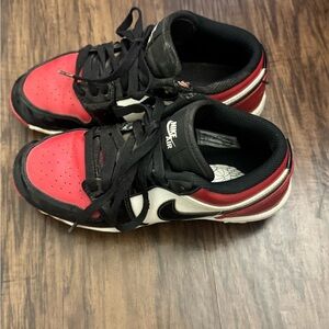 Nike Red and Black Low-Top Sneakers